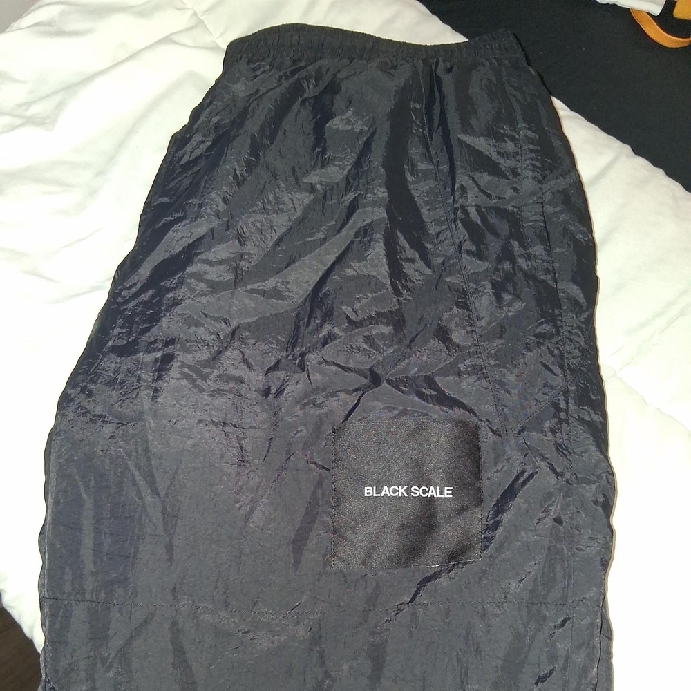 Black Scale Black Windbreaker Pants